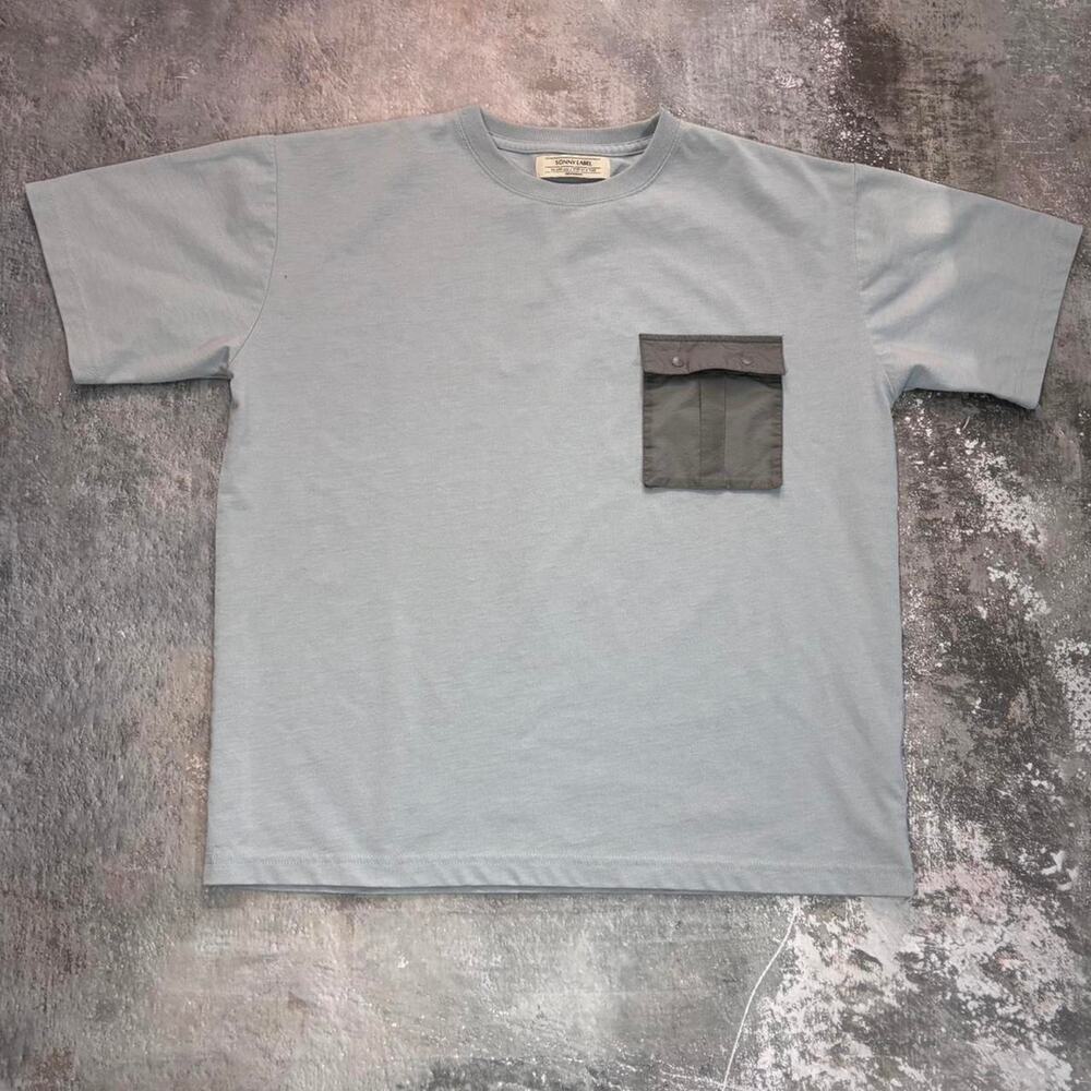 Sonny Label Urban Research Light Blue Nylon Pocket T Shirt. Japan Size Large